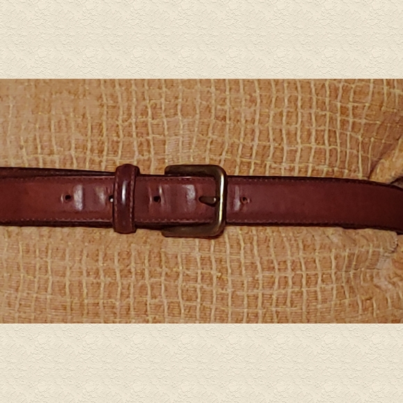 ⭐ USA Made ⭐Brown Leather & Brass Belt 34 - Picture 2 of 5